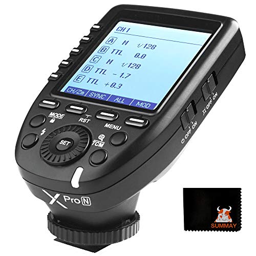Godox Xpro-N i-TTL 1 / 8000s HSS LCD Grande 2.4G Inalámbrico X Sistema Alta Velocidad Flash Disparo para Nikon Cámaras D5 D4 0300S D300 D500 D810 D3100 D3200 D5200 (Xpro-N)