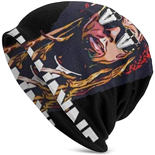 Gorra negra Interesante Lil Wayne One Size Adult Men's Knit Hat para Mujeres Hombres