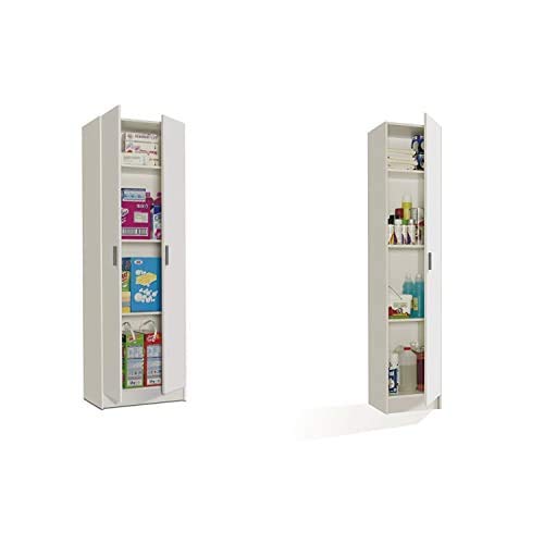 Habitdesign Armario Multiusos, 2 Puertas, Auxiliar, Acabado en Color Blanco, Medidas 58,5 cm (Ancho) x 180 cm (Alto) x 37 cm (Fondo) + 007141O Mueble Armario Multiusos, 1 Puerta Habitdesign Armario Multiusos, 2 Puertas, Auxiliar, Acabado en Color Blanco, Medidas 58,5 cm (Ancho) x 180 cm (Alto) x 37 cm (Fondo) + 007141O Mueble Armario Multiusos, 1 Puerta