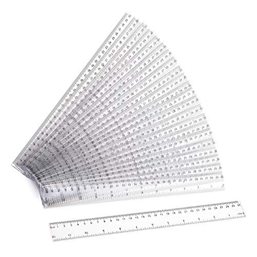 HahaGo Regla de Plástico 20 Unidades Reglas métricas Rectas Transparentes con Herramienta de medición de Pulgadas y centímetros para la Escuela, la Oficina, el hogar (30 cm / 12 Pulgadas) HahaGo Regla de Plástico 20 Unidades Reglas métricas Rectas Transparentes con Herramienta de medición de Pulgadas y centímetros para la Escuela, la Oficina, el hogar (30 cm / 12 Pulgadas)