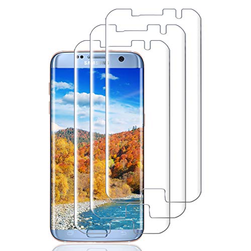 Haikingmoon Cristal Templado Samsung S7 Edge,[3 Piezas] Dureza 9H Fácil de Instalar Contiene Herramientas de Limpieza Vidrio Protector Pantalla para Samsung Galaxy S7 Edge