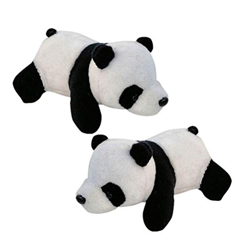 Happyyami 2 Piezas de Peluche Panda Bar Broche Muñeca Pin Mini Panda Muñeca Juguete Animal Pecho Bufanda Hebilla Traje Camisa Bolso Alfileres Regalo (Negro Blanco)