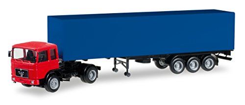 Herpa Miniaturmodelle GmbH- Man F8 Koffer-Sattelzug Herpa 012799-Hombre Caja camión semirremolque, vehículo (012799)