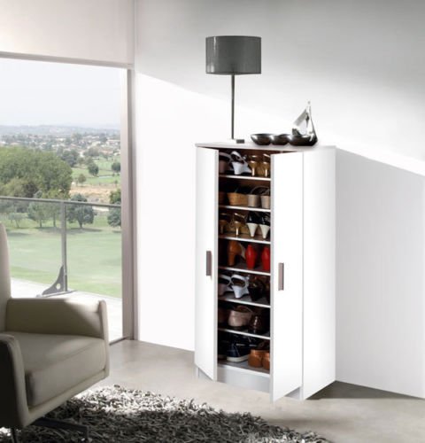 Hogar 24 Mueble Armario Zapatero Económico con 7 Estantes. Color Blanco Hogar 24 Mueble Armario Zapatero Económico con 7 Estantes. Color Blanco