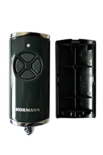 Hörmann Carcasa para mando a distancia HSE4BS de color negro brillante cromado 4510782, carcasa vacía, sin batería, sin placa de repuesto, carcasa superior e inferior