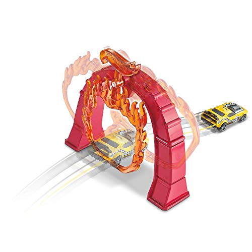 Hot Wheels Puente de llama, pista de coches de juguete (Mattel FTH81) , color/modelo surtido