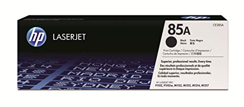 HP 85A CE285A Negro, Cartucho Tóner Original, de 1.600 páginas, para impresoras HP LaserJet P1102, P1102w, M1132 MFP, Pro M1212 MFP, Pro M1210, Pro M1217nfw y Pro M1212nf MFP