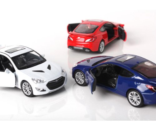 Hyundai Toys Collation Mini Car 1:38 Scale Único modelo fundido a troquel miniatura 3 Color 1-pc Set For 2012 2013 2014 Genesis Coupe (White)