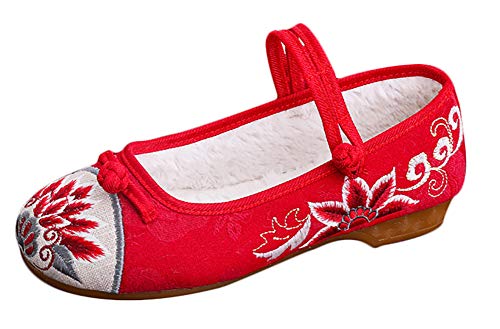 Icegrey Zapatos Retro Sandalias para Mujer Mary Jane Zapatos Rojo 37