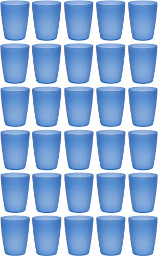 idea-station Neo Vasos plastico 30 Piezas, 250 ml, Azul, Reutilizable, inastillable, Duro, vajilla, Tazas, Copas, Vaso, niños, Infantiles, de Agua, cóctel, Fiesta