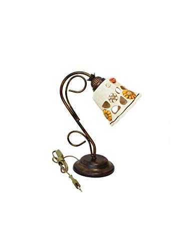Ilab - Lámpara de 1 luz de hierro forjado con cerámica coll.sofia, incluye 1 bombilla E14 con casquillo pequeño máx. 40 W (no incluida), medidas: ancho: 23 cm, altura: 33 cm, lámpara de cerámica