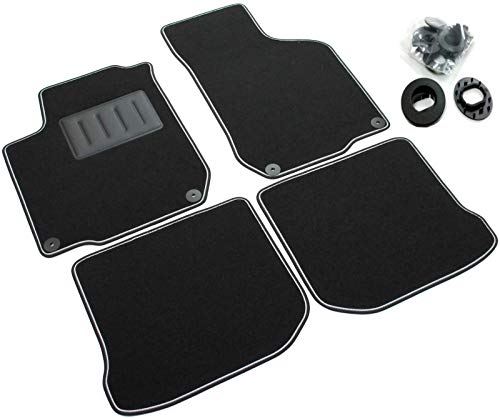 ilTappeto Auto Sprint04006 - Alfombrillas de moqueta para Coche, Color Negro, Antideslizantes, con Borde Negro y Borde Gris, talonera de Goma en el Lado del Conductor ilTappeto Auto Sprint04006 - Alfombrillas de moqueta para Coche, Color Negro, Antideslizantes, con Borde Negro y Borde Gris, talonera de Goma en el Lado del Conductor