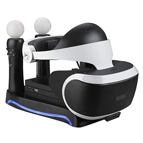 JIE Cargador Base de Carga Base de Soporte para Controlador de Juegos Sony PS4-VR Negro