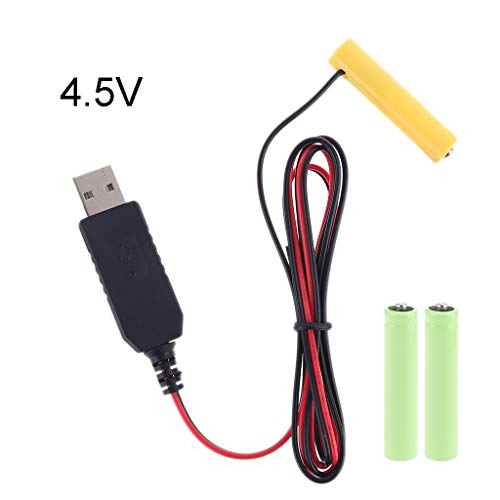 jiheousty Eliminador de batería AAA LR03 Cable de Fuente de alimentación USB Reemplazo de 1 a 4 Pilas AAA