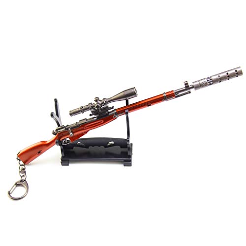 Juego arma arma arma arma M91-30 modelo de rifle de francotirador juguete seguridad metal llavero colgantes juego juego colección juguetes regalos de cumpleaños, regalos creativos