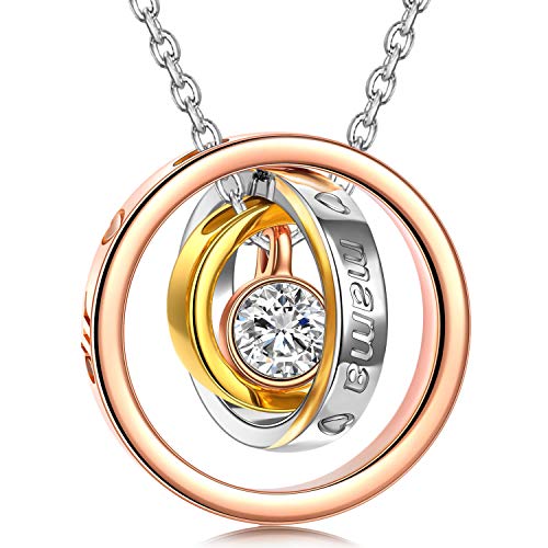 Kami Idea Regalos Dia de la Madre Collares Mujer Joven Tous Mujer Joyeria Swarovski Cristal Oro Rosa Anillos Colgante Regalos para Mujer Mama Regalo Cumpleaños Mujer