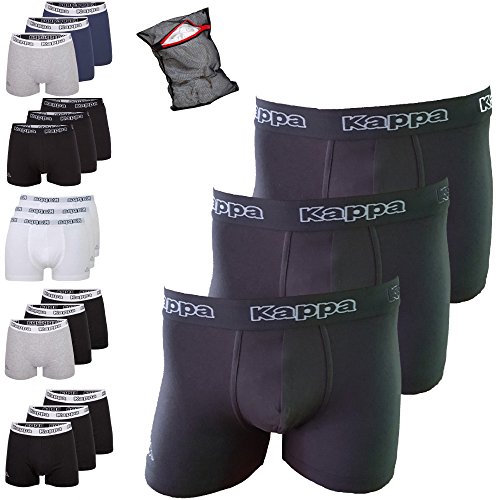 Kappa - Calzoncillos para hombre de la edición Ziatec con red para la colada, juegos de entre 3 y 9 unidades, calzoncillos tipo boxes modernos, en muchos colores diferentes azul marino/gris 3 Stück XL Kappa - Calzoncillos para hombre de la edición Ziatec con red para la colada, juegos de entre 3 y 9 unidades, calzoncillos tipo boxes modernos, en muchos colores diferentes azul marino/gris 3 Stück XL