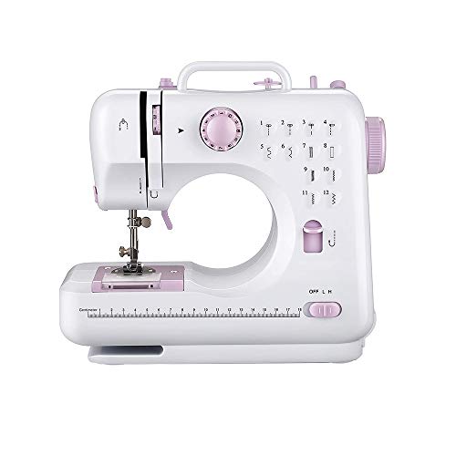Kasachoy Máquina de coser portátil con pedal, 12 puntadas, 2 velocidades, máquina de coser, eléctrica, rápida y doméstica, herramienta de costura