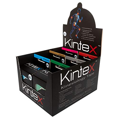 Kintex - Cinta de kinesiología con Soporte (6 Rollos, 30 m, elástica, Impermeable)