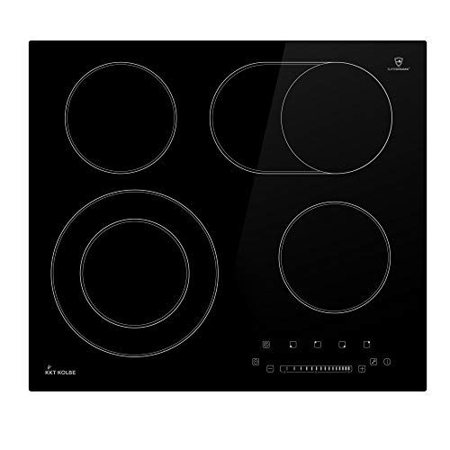 KKT KOLBE Encimera vitrocerámica 59cm / autosuficiente / 6,6kW / 15 escalones / 4 zonas/sin marco/doble zona/touch slider/zona de tostado/temporizador automático / KFS59RL KKT KOLBE Encimera vitrocerámica 59cm / autosuficiente / 6,6kW / 15 escalones / 4 zonas/sin marco/doble zona/touch slider/zona de tostado/temporizador automático / KFS59RL