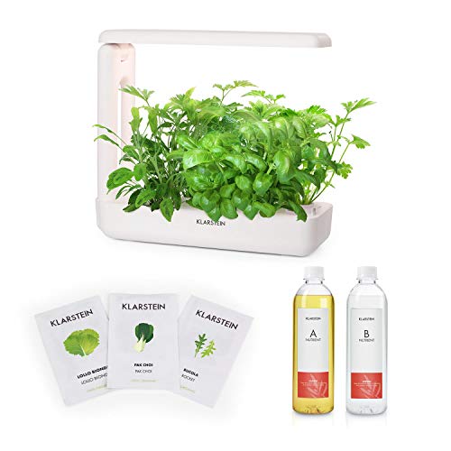 KLARSTEIN GrowIt Cuisine Smart Indoor Garden III - huerto hidropónico Lote, 12 plantones, Depósito de 2L, Iluminación LED, Paquete de 18 Piezas, Lote de nutrientes con Semillas de Ensalada