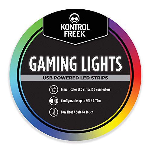 KontrolFreek Gaming Lights: USB Powered LED Strips. Luces LED| Adhesivo 3M para TV, Console, PC y pared (9 ft).