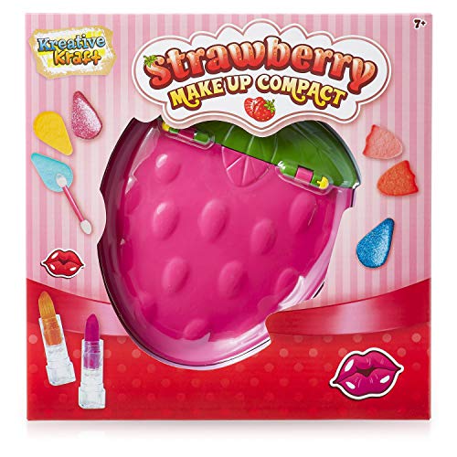 KreativeKraft Set de Maquillaje para Niñas, Estuche Diseño en Forma de Fresa, Maletín Maquillaje Infantil Incluye Sombras de Ojos y Pintalabios, Juguetes Niña Regalos Originales 7+ Años KreativeKraft Set de Maquillaje para Niñas, Estuche Diseño en Forma de Fresa, Maletín Maquillaje Infantil Incluye Sombras de Ojos y Pintalabios, Juguetes Niña Regalos Originales 7+ Años