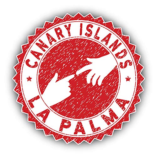 La Palma Island Canary Grunge Emblem - Self-Adhesive Sticker Car Window Bumper Vinyl Decal Pegatina Engomada para del Coche