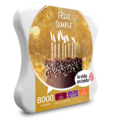 LA VIDA ES BELLA - Caja Regalo hombre mujer pareja idea de regalo - Feliz cumple - 8000 planes como cenas de tapas, tratamientos de bienestar o actividades de aventura LA VIDA ES BELLA - Caja Regalo hombre mujer pareja idea de regalo - Feliz cumple - 8000 planes como cenas de tapas, tratamientos de bienestar o actividades de aventura