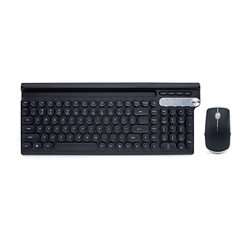 LaLa POP Carga Inalámbrica del Teclado Anti-derrame Y Oficina En Casa del Ratón Conjunto De Juegos Teclado del Ordenador Portátil De Silencio 410mm * 165MM (Color : Black)