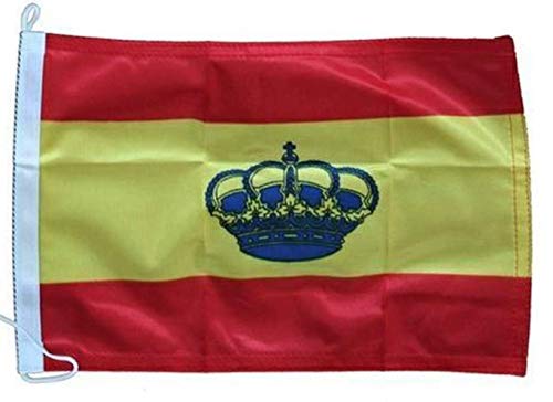 Lalizas Bandera de España con Corona para Barcos 70x100 centímetros