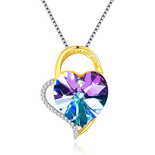 LEKANI Regalos para San Valentin, Collares Mujer Plata Colgante"Amor por Siempre" Cristal de Swarovski Joyas Regalos Originales para Mujer Madre Mamá Abuela (Purple) LEKANI Regalos para San Valentin, Collares Mujer Plata Colgante"Amor por Siempre" Cristal de Swarovski Joyas Regalos Originales para Mujer Madre Mamá Abuela (Purple)
