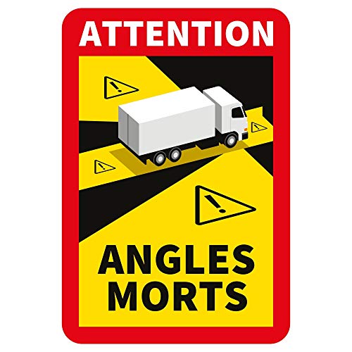 lepni.me 12 Pegatinas Attention Angles Morts Esquinas Muertas sobre Vehículos Pesados para Camión (12PCS Camión)