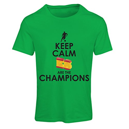 lepni.me Camiseta Mujer Españoles Son los campeones, Campeonato de Rusia 2018, Copa del Mundo - Equipo del fútbol de Camisa del admirador de España (X-Large Verde Multicolor)