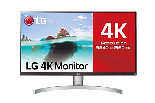 LG 27UL650-W - Monitor 4K UHD de 68,6 cm (27") con Panel IPS (3840 x 2160 píxeles, 16:9, 350 cd/m², sRGB >99%, 1000:1, 5 ms, 60 Hz) Color Plata y Blanco