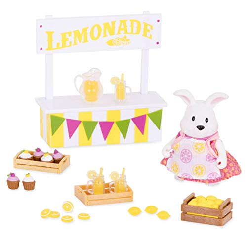 Li’l Woodzeez – Set de Puesto de Limonadas – Set de Juego de 25 Piezas con un Personaje de Animal, Comida y Bebidas – Figuras en Miniatura y Set de Juego para NIños de 3+ años