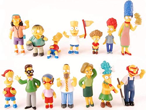 LLly Figura De Los Simpsons De 14 Piezas, Figuras De Anime De PVC, Retrato Familiar, Figura De Los Simpson, Muñecas, Regalos para Niños, 5-8 Cm