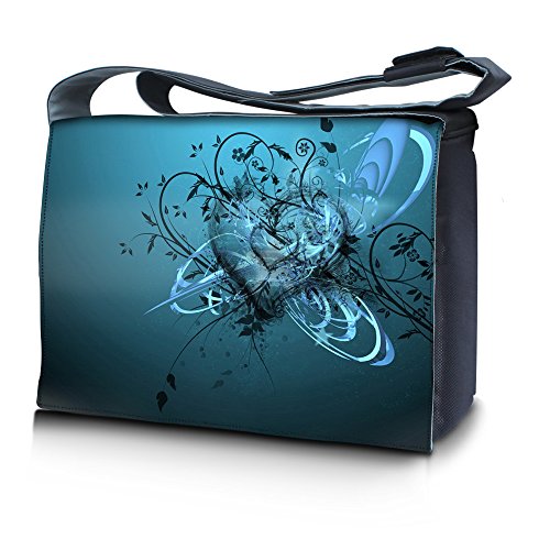 Luxburg® Design Bolso Bandolera de Mensajero, de Escuela Bolso para portátil Ordenadores Laptop Notebook 17,3 Pulgadas, Motivo: Baraja Francesa