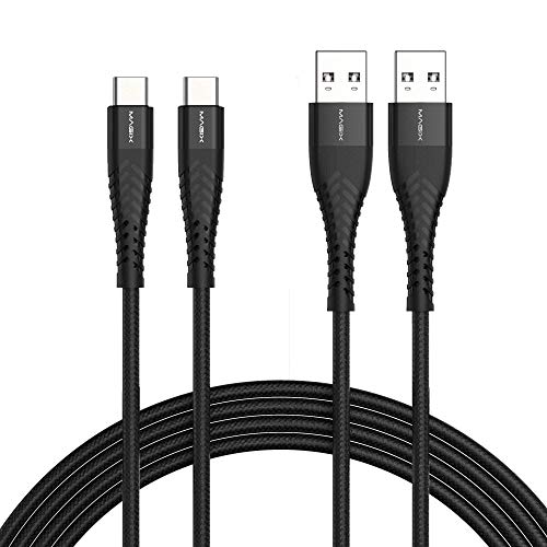 MAGIX Cable USB C 3A, carga rápida QC 3.0, alta durabilidad, transferencia de datos 480 Mbit/s USB-A 2.0 a USB-C, para dispositivos USB tipo C (2pcs pack)(negro)(120 cm)