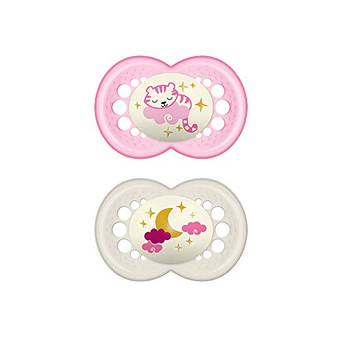 MAM Chupete Original Night S170 - Chupete con Tetina de Silicona SkinSoftTM ultrasuave, para Bebé de 6+ meses, brilla en la oscuridad - Rosa (2 unidades) con caja auto Esterilizadora, Versión Española MAM Chupete Original Night S170 - Chupete con Tetina de Silicona SkinSoftTM ultrasuave, para Bebé de 6+ meses, brilla en la oscuridad - Rosa (2 unidades) con caja auto Esterilizadora, Versión Española