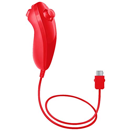Mando Nunchuck Rojo para Nintendo Wii y Nintendo Wii U, Compatible Motion Plus
