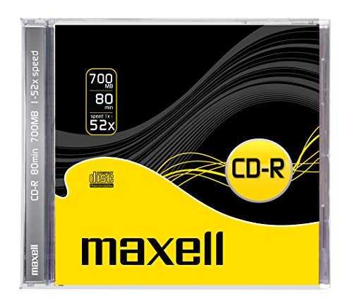 Maxell CD-R 80XL 52x - CD-RW vírgenes (CD-R, 700 MB, 52x), 1 unidad
