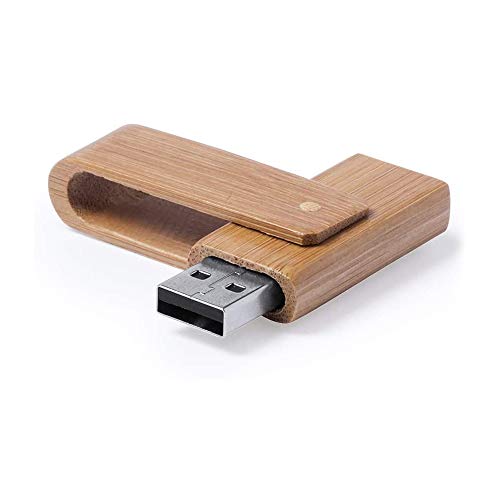 Memoria USB 16 GB en Madera de Bambú Natural · Pendrive Ideal para Regalar · Único y Elegante Producto · USB Original presentado en Estuche Individual de Cartón Reciclado · Eco Friendly