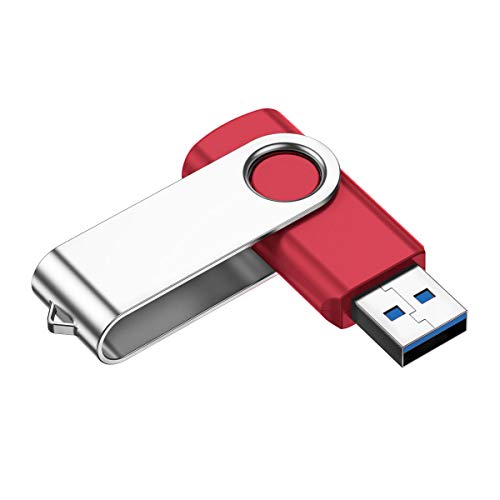 Memoria USB de 64 GB, USB 3.0, mini unidad flash USB de alta velocidad, para PC, portátil, tablet, TV o coche, color rojo