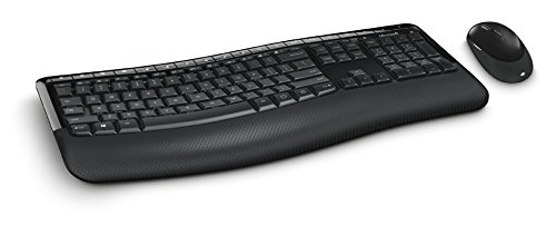 Microsoft – Wireless Comfort Desktop 5050, Ratón y teclado QWERTY español, Negro