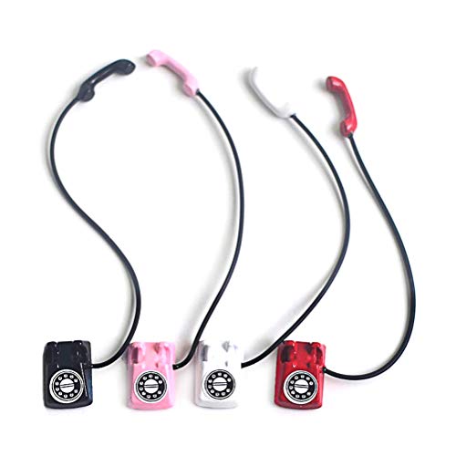 Mini Teléfono de 4 Piezas para la Casa de Muñecas Barbie, Juguetes para el Mini Teléfono, Juguete de Imitación para Teléfono de Escritorio, Accesorios para la Casa de Muñecas Barbie Mini Teléfono de 4 Piezas para la Casa de Muñecas Barbie, Juguetes para el Mini Teléfono, Juguete de Imitación para Teléfono de Escritorio, Accesorios para la Casa de Muñecas Barbie