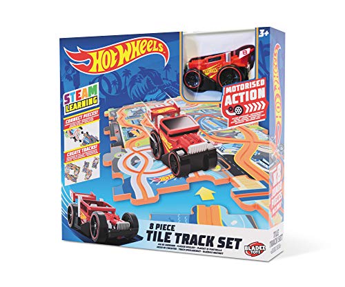 Mondo Motors – Hot Wheels Tile Track Set – Pista encajable con Coche para niños – 66094