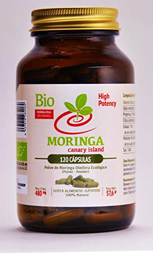 MORINGA CANARY ISLAND - Súper Alimento de Moringa 100% Natural - 120 Cápsulas