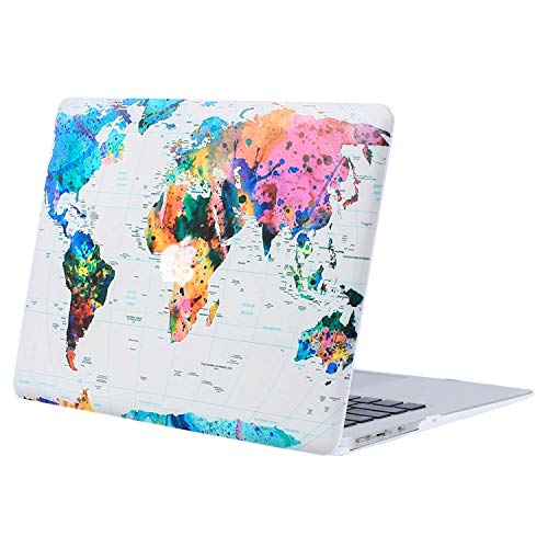 MOSISO Funda Dura Compatible con MacBook Air 13 Pulgadas (A1369 / A1466, Versión 2010-2017), Ultra Delgado Carcasa Rígida Protector de Patrón de Plástico Cubierta, Mapa del Mundo