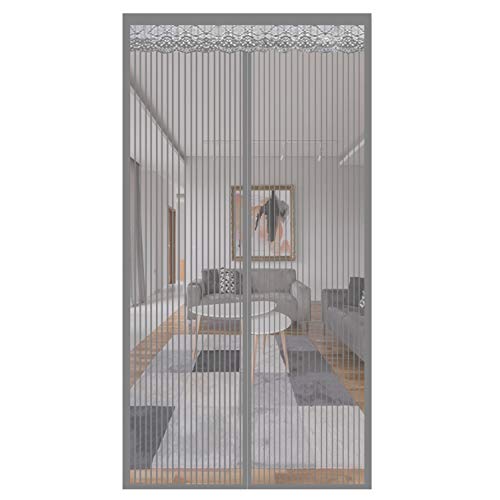 Mosquitera Puerta Magnetic 100x245cm Sin Huecos Pasar El Aire Evita el Paso de Insectos para Puertas de Salón, Balcón, Corredor, Gris A Mosquitera Puerta Magnetic 100x245cm Sin Huecos Pasar El Aire Evita el Paso de Insectos para Puertas de Salón, Balcón, Corredor, Gris A